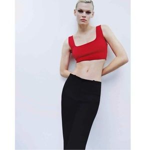 ZARA | RED SCULPT CROP TOP | SMALL new without tag